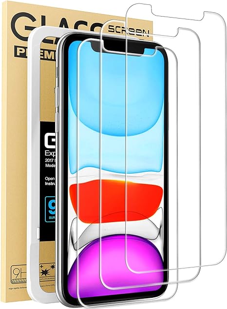 Mkeke Compatible with iPhone 11 Screen Protector for iPhone XR Screen Protector, Tempered Glass Film for Apple iPhone 11 and iPhone XR, 3-Pack Clear