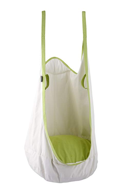 HAPPY PIE PLAY&ADVENTURE HappyPie Frog Folding Hanging Pod Swing Seat Indoor and Outdoor Hammock for Children to Adult (White)