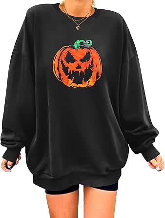 Zeagoo Womens Oversized Sweatshirts Graphic Print Long Sleeve Crewneck Lightweight Hoodies Thin Casual Loose Pullover Tops