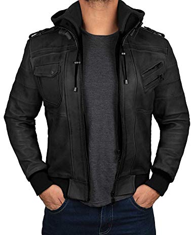 Mens Leather Jacket - Black Real Lambskin Leather Jackets for Men