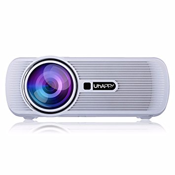 3D Mini Projector,ELEGIANT 1080P Pico Portable Projector 800x480p 1000 Lumens LED HD Projector for Home Theater Video Games Movie Night Support HDMI/USB/VGA/AV/ATV/SD White