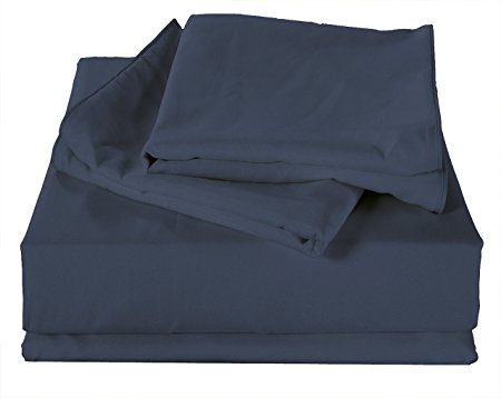 Bed Sheet Set Brushed Microfiber Full Size 4-Piece Sheet Set, Ultra Soft Comfortable Wrinkle Fade Resistant With Deep Pocket 16-Inch (Navy Blue, Full)