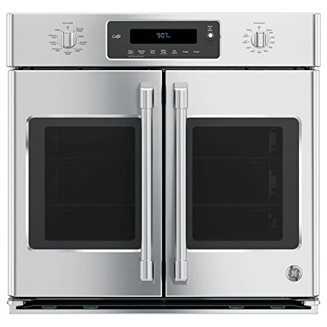 GE Cafe CT9070SHSS 30" Single French Door Electric Wall Oven with Self-Clean in Stainless Steel