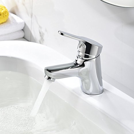 HOMELODY Mini Basin Sink Mixer Tap Single Handle Mono Bathroom Taps, Chrome Finish Bathroom Sink Taps