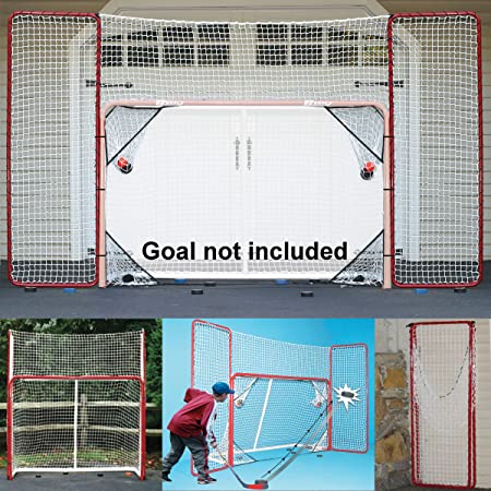 EZGoal Hockey Backstop Kit with Targets, Red/White