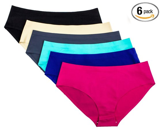 Barbra's 6 Pack Invisible No-Show Seamless Small to Plus Size Healthy Panties