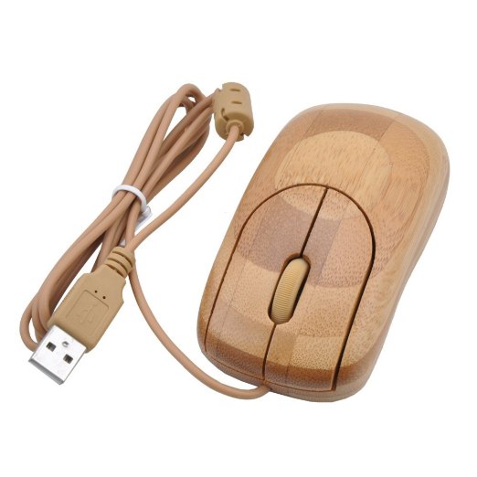 Optimal Shop New Bamboo Handcrafted USB Wired Optical Full Mouse