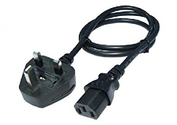 rhinocables® 3m 3 Metre Moulded 3 pin IEC C13 UK Mains Kettle Monitor Computer Power Cable Lead