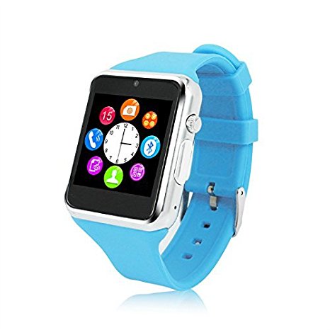 CNPGD All-in-1 Smartwatch GSM Watch Cell Phone, with FM, MP3/4, Voice recorder (Blue)