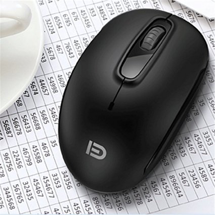 ShiRui L2 Power Saving Wireless Mouse Home and Office Mouse/Mice for Laptop/PC/Mac with 3 Buttons, 15m Wireless Range, DPI 1600 and Nano USB Receiver (Black)