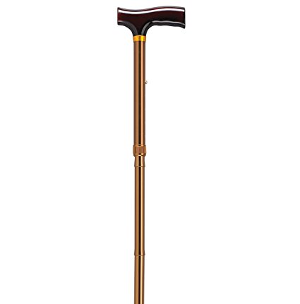 Drive Medical Designer Folding Cane with T Handle, Bronze