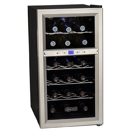 Koldfront 18 Bottle Dual Zone Thermoelectric Wine Cooler - Silver/Black