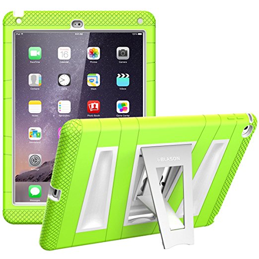 i-Blason Apple iPad Air / iPad 5 ArmorBox 2 Layer Convertible [Hybrid] Full-Body Protection KickStand Case with Built-in Screen Protector for Kids Friendly (Green/White)