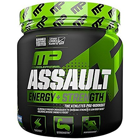 Muscle Pharm Assault Pre-Workout System, Blue Raspberry, 30 Servings, 0.76 Pound