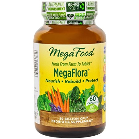 MegaFood - MegaFlora, Supports Intestinal Health, Bowel Regularity & Immunity, 60 Capsules