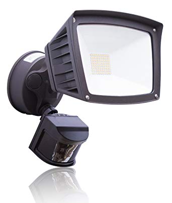 4,800 Lumens - LED Wall Flood Light with Motion Sensor - Bronze - 3000K - LED Wall Lights - ETL & DLC Listed - Wall Light LED - Wide angle floodlight