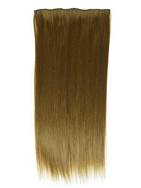 SARLA® 1Pc 24" Long Straight Clip In Hair Extension Synthetic Hair Extension Japan Heat Resistant Fiber 50 Colors Available 666 (12/26)