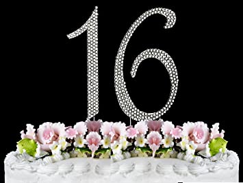 Rhinestone Cake Topper Number 16 by other