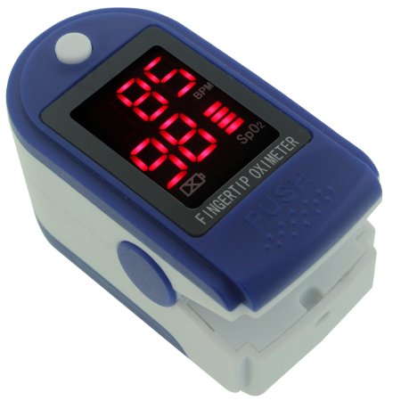 Pluse Oximeter Toprime Home Fingertip Oximetry Blood Oxygen Saturation Monitor Blue
