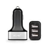 3 Port Aluminum Car Charger aLLreLi 36W 5V 72A Premium Intelligent USB Car Charger Universal Auto Power Adapter w Smart IC for iPhone 6S  6 Plus  5S  5C  4S iPad Air  Mini Samsung Galaxy S6 Edge  S5  S4 Note 5  4  3  2 Nexus 7  10 and More