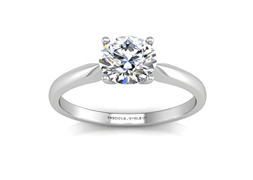 Precious Jewels UK - DIAMOND Solitaire Engagement Ring 0.20ct J SI 18ct White Gold - Certificate AGI