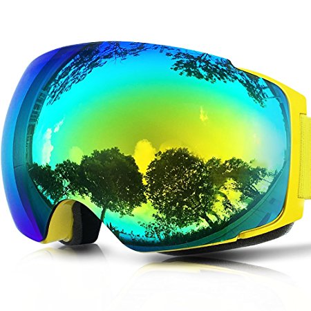 ZIONOR Lagopus X4 Ski Snowboard Goggles Anti-fog Magnet Lens-swapping Tech 100% UV400 Protection Smooth Air-flow Panoramic View Adjustable Strap for Skiing Snowboarding Unisex