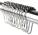 Shower Curtain Hooks Made with Stainless Steel Rustproof Friction Free Gliding Set of 12 Rings