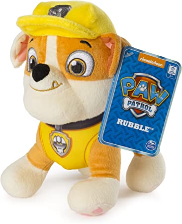 Paw Patrol – 8” Rubble Plush Toy, Standing Plush with Stitched Detailing, for Ages 3 & Up