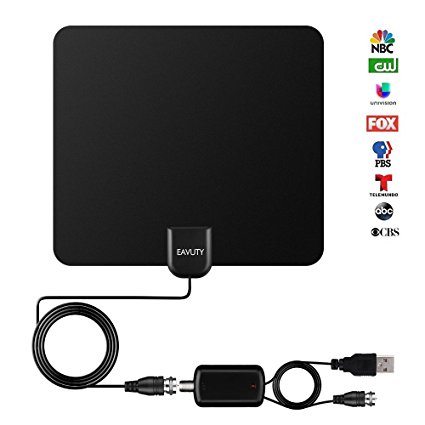 2018 NEWEST VERSION TV Antenna, 80 Miles Long Range Indoor Digital HDTV Antenna with Detachable Amplifier Signal Booster, 13.5FT High Performance Coax Cable - Extremely High Reception for 4K 1080P