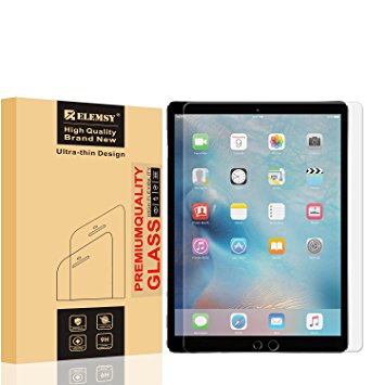 [2-Pack] iPad Air/iPad Air2/iPad Pro 9.7 Inch/New iPad 9.7 Inch(2017) Screen Protector, ELEMSY iPad 9.7inch Tempered Glass Screen Protector. [9H Hardness][0.3mm / 2.5D][Bubble-Free][Scratch-Resistant]