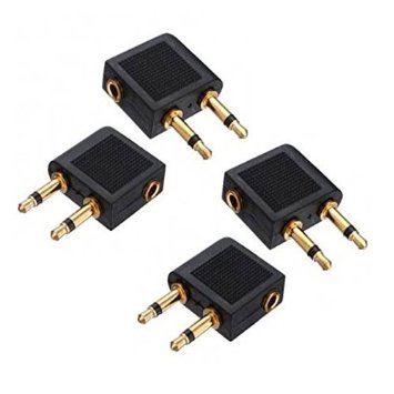 HIDREAM Golden Plated Airline Airplane Flight Adapter (Pack 0f 4)