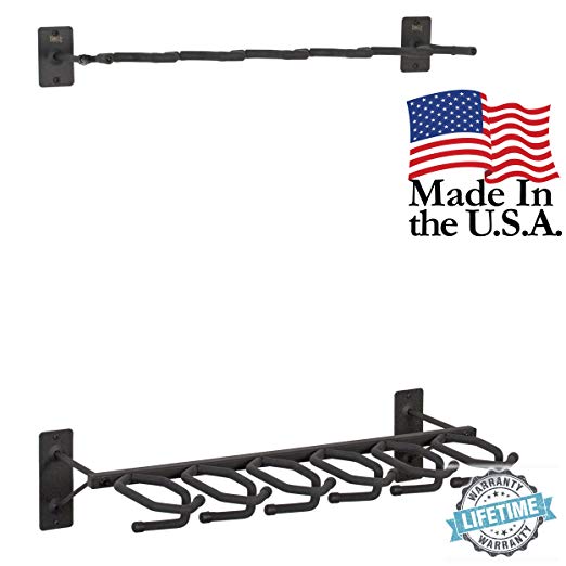 Hold Up Displays – 6 Gun Rack and Rifle Storage Holds Winchester Remington Ruger Firearms and More - Heavy Duty Steel - Made in USA