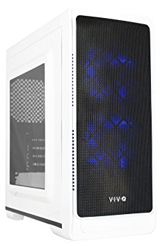 VIVO Micro-ATX "SMART" Mid Tower Computer Gaming PC Case White / 5 Fan Mounts, USB 3.0 Port (CASE-V06W)