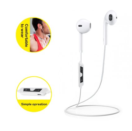 Bluetooth Headphones V4.1, Aidbucks SH-04 Wireless Stereo Sport Earphones Sweatproof Headset with Microphone for iPhone, iPad and Android Devices