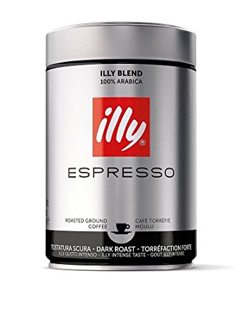 illy Dark Roast Coffee, Fine Grind, 8.8-Ounce Can