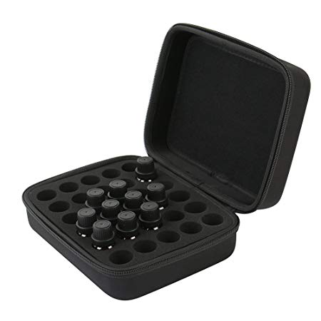 COMECASE 30 Essential Oils Carrying Case Holds 5ml 10ml 15ml Bottles with Hard Shell Exterior and Foam Insert Perfect for Travel