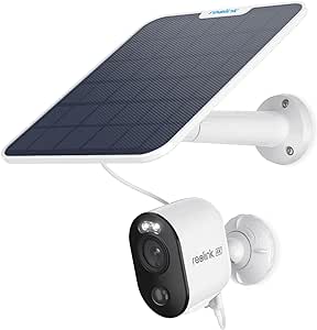 Reolink 4K/8MP WiFi Camera Solaire, 2,4/5 GHz WiFi, 4K Camera Exterieur sans Fil, Vision Nocturne en Couleur, Détection Personne/Véhicule/Animal Domestique, Autonome, Argus 3 Ultra 6W Panneau Solaire