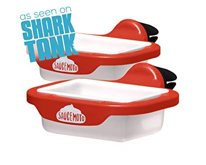 Saucemoto Dip Clip | An in-car sauce holder for ketchup and dipping sauces. As seen on Shark Tank (2 Pack, Red)