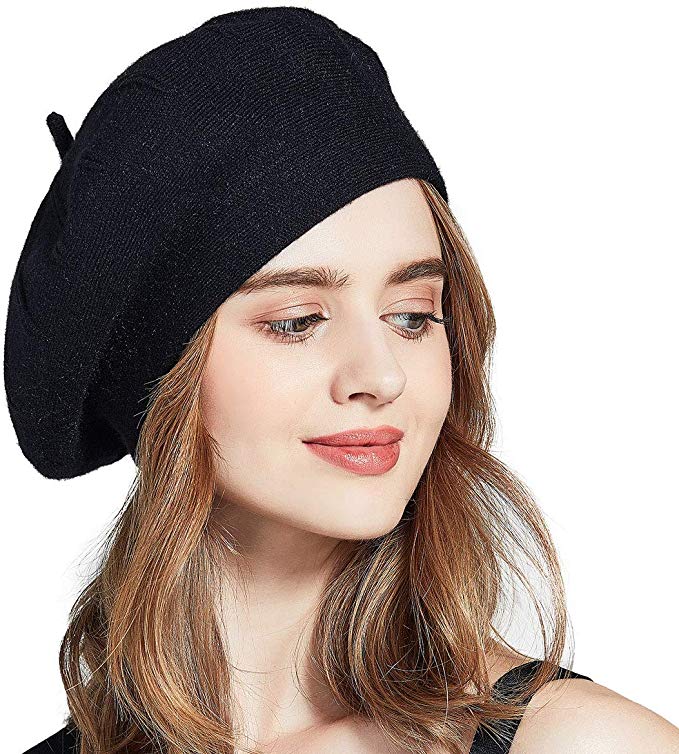 ENJOYFUR Women Beret Hat Wool Knitted Cap Autumn Winter Hat French Classic Beret