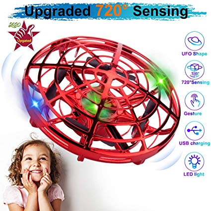 KToyoung Hand Operated Drone for Kids Adults,Flying Ball Drones Mini Drones with LED Lights,Flying Ball Toys UFO with 360° Rotating Interactive Infrared,Helicopter Ball for Boys Girls Indoor Outdoor