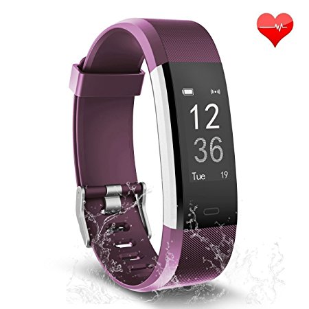 Fitness Tracker HR, Three-T Activity Tracker Watch and Heart Rate Monitor, Waterproof Touch Screen Smart Bracelet for Women, Men, Kids with Sleep Monitor, Pedometer Step Calorie Counter iPhone Android