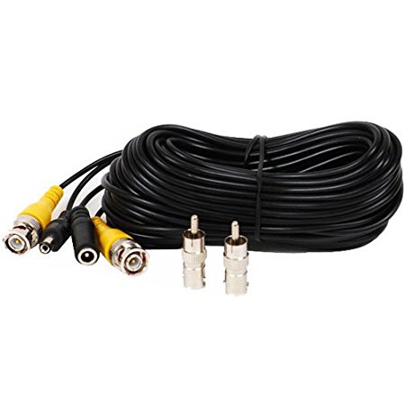 VideoSecu 50ft Pre-made All-in-One Video Power BNC RCA Cable for CCTV Security Cameras 1JD