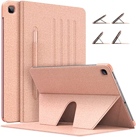 MoKo Tablet Case Compatible with Galaxy Tab S6 Lite 2020, Slim Cover Shell Case with Auto-Wake/Sleep & Pen Holder & Multi-Angle Stand Fit Samsung Galaxy Tab S6 Lite 10.4 2020 SM-P610/P615 - Rose Gold