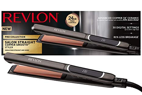 Revlon Pro Collection Salon Straight Copper Hair Straightener, 125 mm, Extra Long