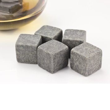 SAVFYreg 9 PCS Whisky Chilling Rocks Ice Stones Drinks Cooler Cubes Whiskey Scotch on the Rocks Granite with a Muslin Pouch