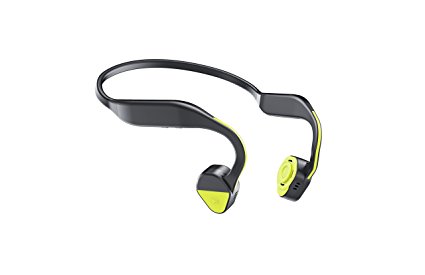Bone Conduction Headphones Sports Headphones Waterproof Bluetooth 4.1 Wireless Earbuds Open Ear Neck Headset Earphones with Mic for iPhone, Android Smartphone Tablet (Yellowgreen)