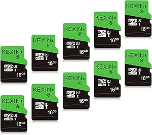 KEXIN SD Karten 16GB Micro SD Karte 10er Pack Speicherkarte Micro SDHC Memory Card TF Karte mit 2 Adapter