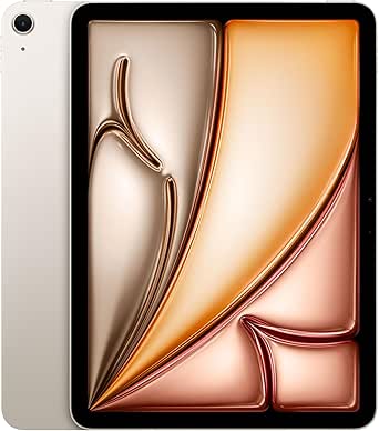 Apple 11" iPad Air (M2): Liquid Retina Display, 128 GB, 12 MP Querformat Frontkamera/12 MP Rückkamera, WLAN 6E, Touch ID, Batterie für den ganzen Tag – Polarstern