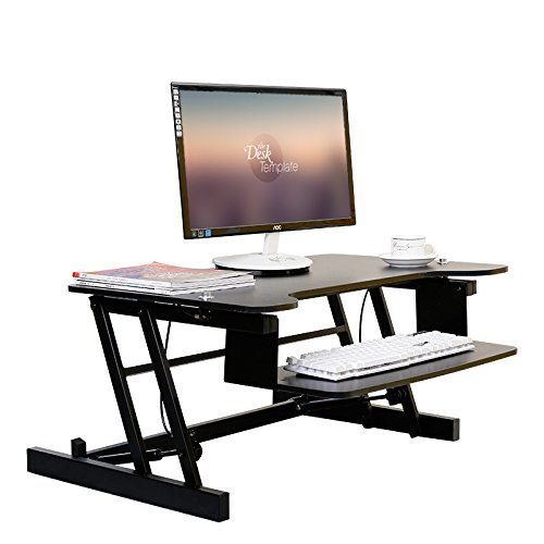 VEVOR Height Adjustable Standing Desk Riser Dual 2 Monitor - 31.6 X 20 Inch - Sit Stand Up Desk Elevating Desktop with Built-in Keyboard Tray Stand Up Desk Converter for Home or Office (Dual Monitor)