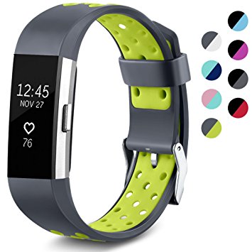 Maledan Replacement Sport Bands With Air Holes for Fitbit Charge 2